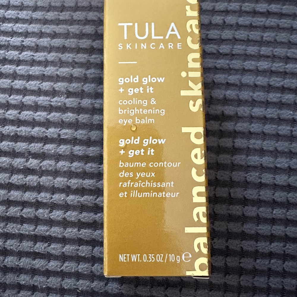 Tula Skincare Gold Glow Get It Cooling Brightening Eye Balm .35oz Full Size New